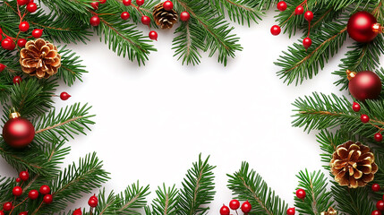 Christmas Festive Green Pine Branches Decor