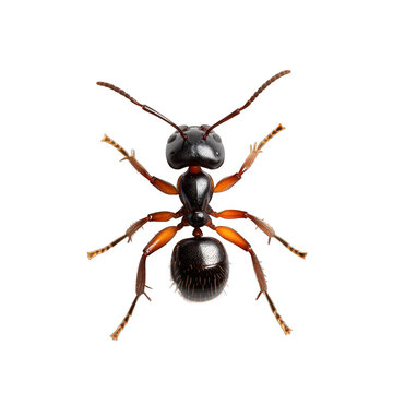 recommend clip art: view of an ant with a detailed body structure transparant background