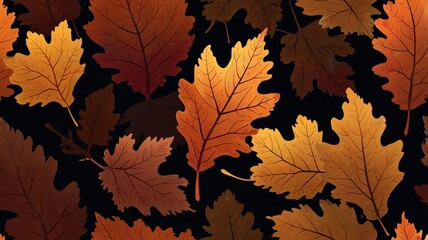Fototapeta premium autumn leaves on a black background.