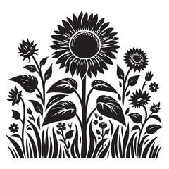 sunflower vector silhouette