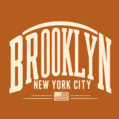 Hand Draw Brooklyn New York City with Graffiti text print, Urban typography street art graffiti slogan print, vector city view, Tags, spray, graffiti, signs © Justin