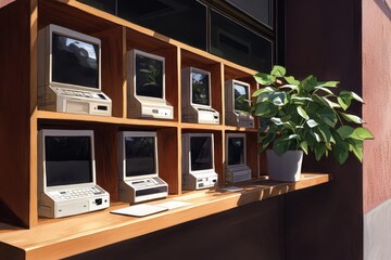 Watercolor illustration of a virtual classroom, with soft, pastel tones and students visible in small windows on the screen, creating a peaceful learning atmosphere