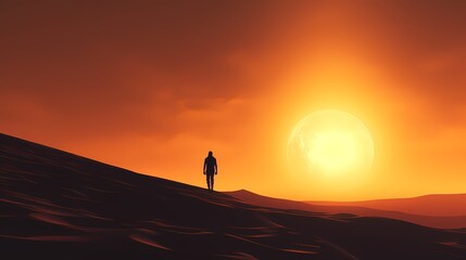 digital technology yellow orange sand dune landscape poster background