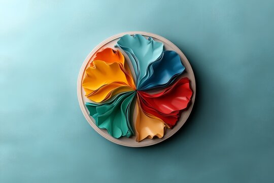 Watercolor painting of market segmentation pie chart, with soft, flowing colors blending into each other while still maintaining distinct sections