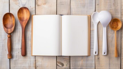 Create your culinary magic with this stylish cookbook mockup set against a serene kitchen backdrop. Perfect for showcasing recipes