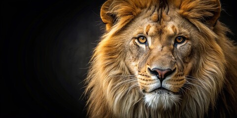 Fototapeta premium The Majestic Gaze of a Lion, A Close-up Portrait Revealing Raw Power and Untamed Beauty