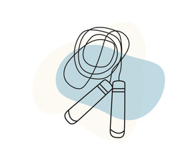  vector skipping Rope line art illustration