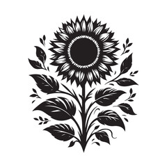 sunflower vector silhouette