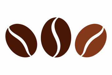 Obraz premium Brown coffee bean icon, Coffee bean vector set, vector illustration 