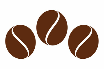 Coffee bean set, Brown coffee bean icon vector illustration

