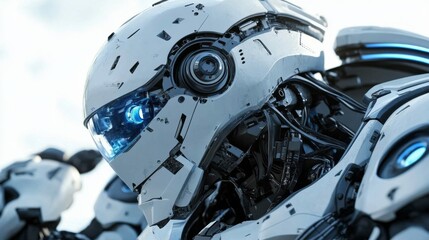 Fototapeta premium Engineers Assembling High-Tech Machinery in Clean Environment