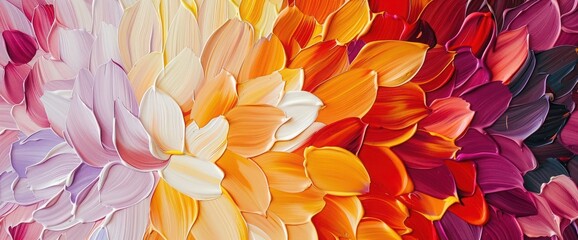 Abstract floral pattern in multi colored petals, a modern nature celebration
