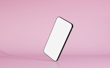 phone mockup. 3d mobile phone side view.