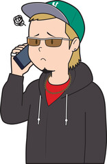 電話で困る半グレ男性