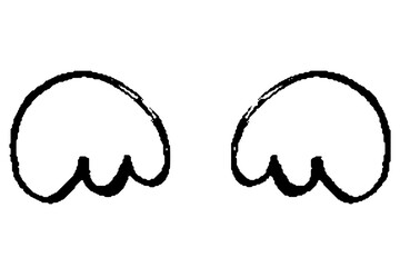 筆タッチの天使の羽のイラスト