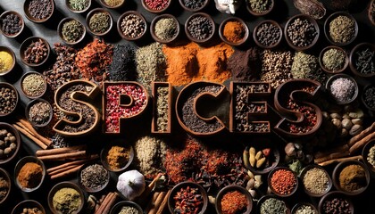 Fototapeta premium Colorful Collection of Spices in Bowls