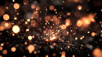 High-Contrast Sparks from Welding Workshop