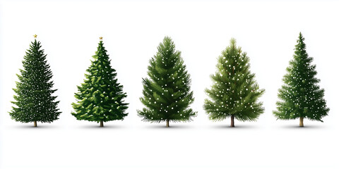 Obraz premium fir tree Christmas tree greeting card or invitation design background. white background.