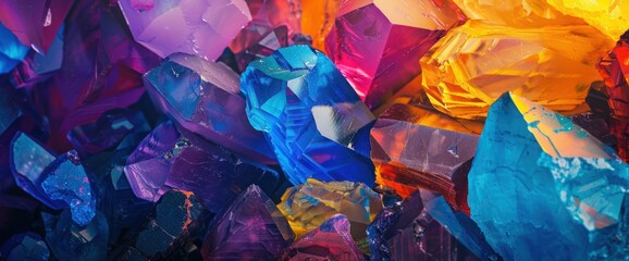 Abstract wallpaper featuring vibrant colored stones