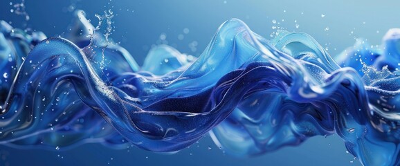 Abstract wave of liquid motion, blue backgrounds splashing water