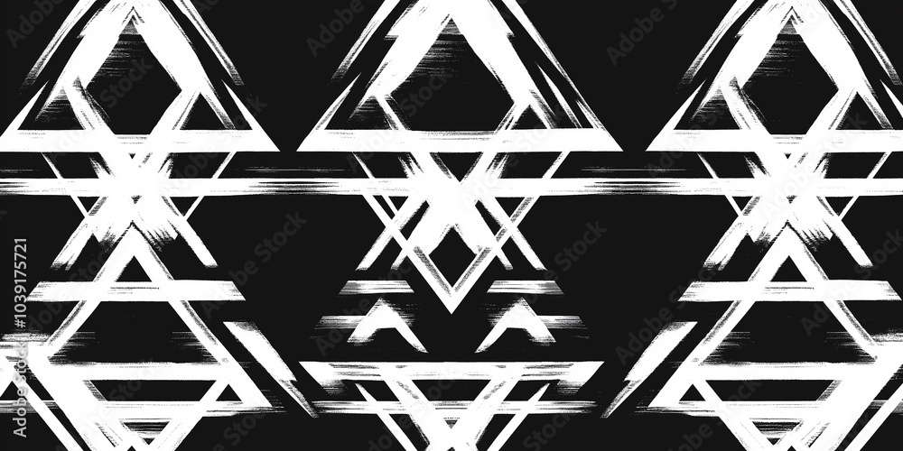 Aufkleber black and white abstract geometric pattern is forming a seamless texture