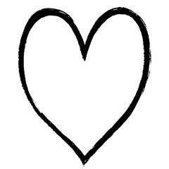 筆タッチのハートマークのイラスト