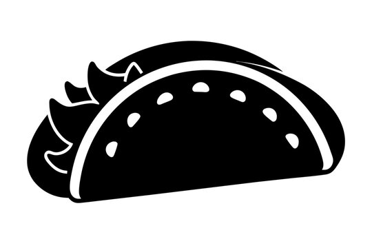 black and white taco food icon clip art preview