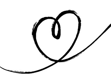 筆タッチのハートの背景イラスト