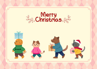 겨울 크리스마스 시즌 배경 삽화