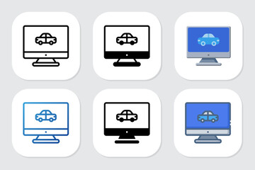 cars icons with various design styles