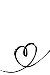 筆タッチのハートの背景イラスト