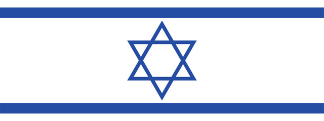 Flag of Israel rectangle icon. An illustration of the Israel flag. A rectangular flag. Standard size flag icon.
