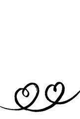 筆タッチのハートの背景イラスト