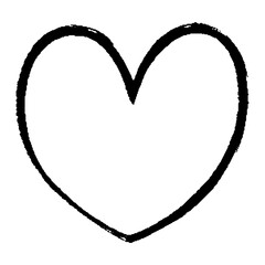 筆タッチのハートマークのイラスト
