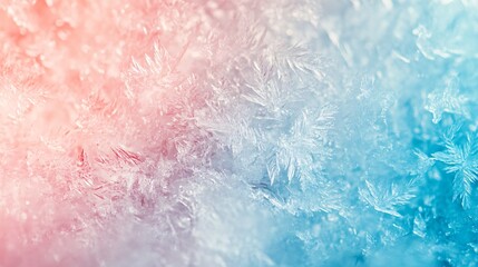 Obraz premium Abstract background of delicate frosty patterns on a blue and pink background.