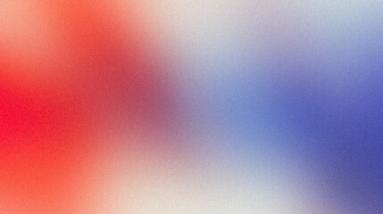 Red blue retro color soft flow grainy gradient backdrop design. Abstract wavy shaped colorflow retro noisy gradient, copy space