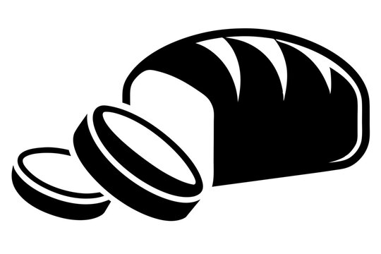 recommend clip art: Bread Loaf and Slices silhouette | isolated vector silhouette illustration on white background