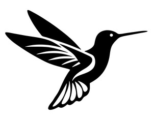 Hummingbird vector Silhouette back illustration flying bird 