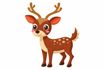 Cute reindeer vector illustration, Christmas baby reindeer vector art, reindeer clip art vector