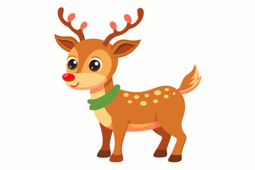 Cute reindeer vector illustration, Christmas baby reindeer vector art, reindeer clip art vector © Trendy CraftSVG 