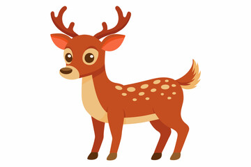 Cute reindeer vector illustration, Christmas baby reindeer vector art, reindeer clip art vector