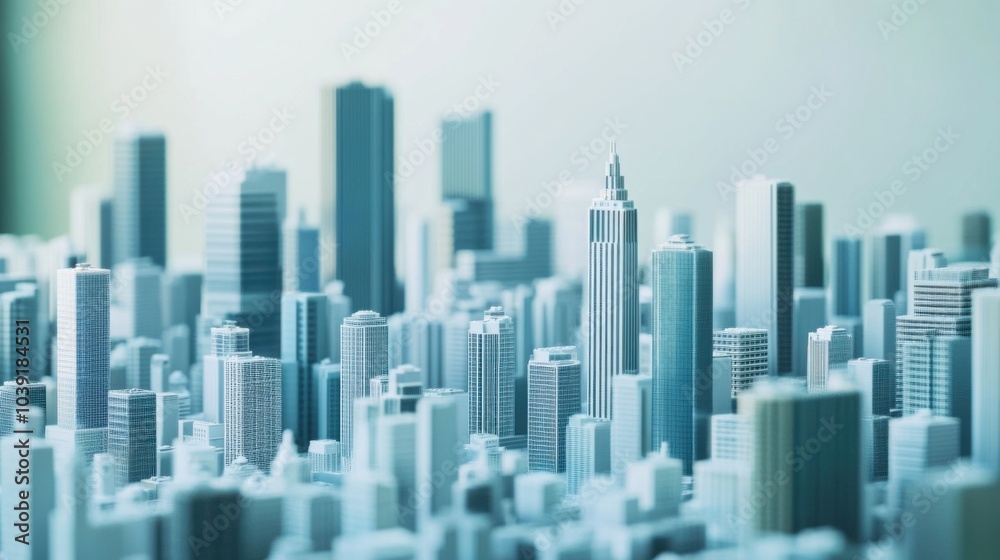 Poster a bustling cityscape with architects designing skyscrapers using blocks, blocks arranged for urban p