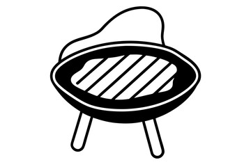 Steak on Grill | isolated vector silhouette illustration on white background