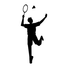 Badminton player silhouette