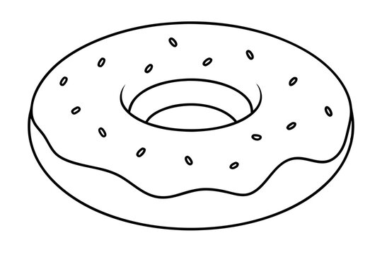 recommend clip art: Donut | isolated vector silhouette illustration on white background