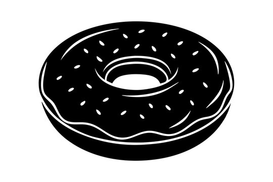 recommend clip art: Donut | isolated vector silhouette illustration on white background