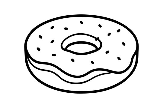 recommend clip art: Donut | isolated vector silhouette illustration on white background