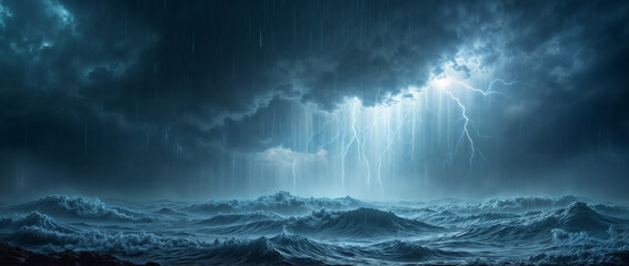 Obraz premium Epic Ocean Thunderstorm 