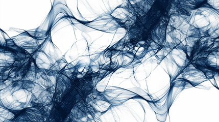 Fototapeta premium Abstract blue particle and wave patterns forming fluid shapes in a digital space