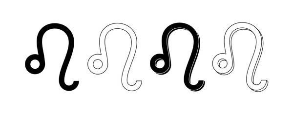 Leo symbol set isolated on white background 